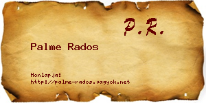 Palme Rados névjegykártya